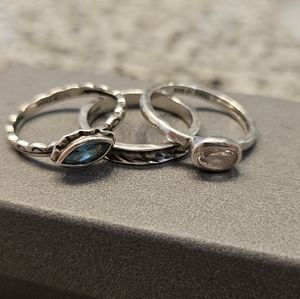 Lot of 3 Stackable Silpada Rings Size 5